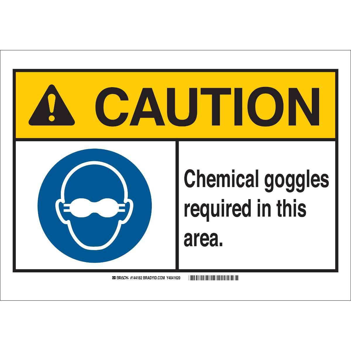 SIGN CAUT RECT 7IN 10IN BK/BL/YEL ON WHT