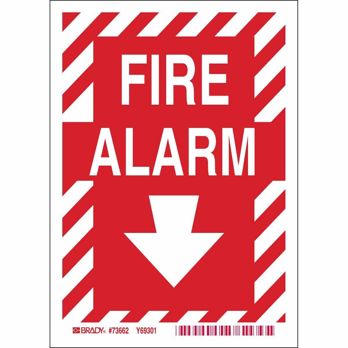 SIGN ALM FIRE RECT 7IN 5IN R ON GLOW