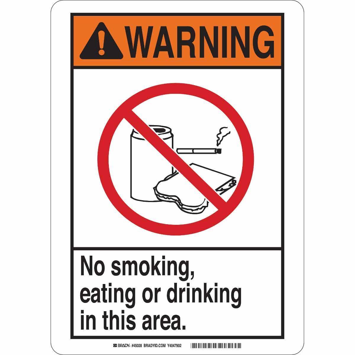 SIGN SMOKING NO RECT 10IN 7IN B-555 AL