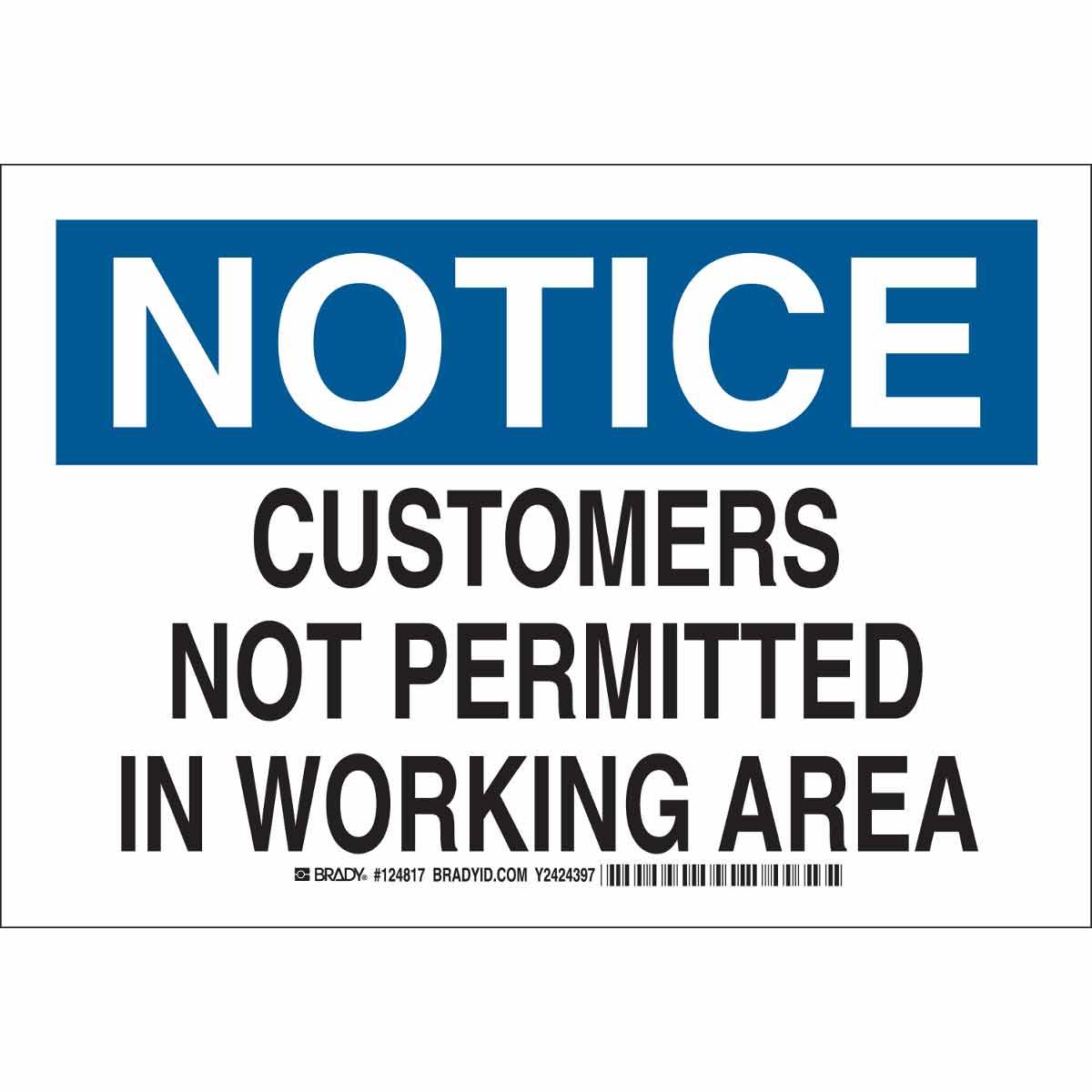 SIGN ADMITTANCE NOTICE 7IN 10IN B-555 AL