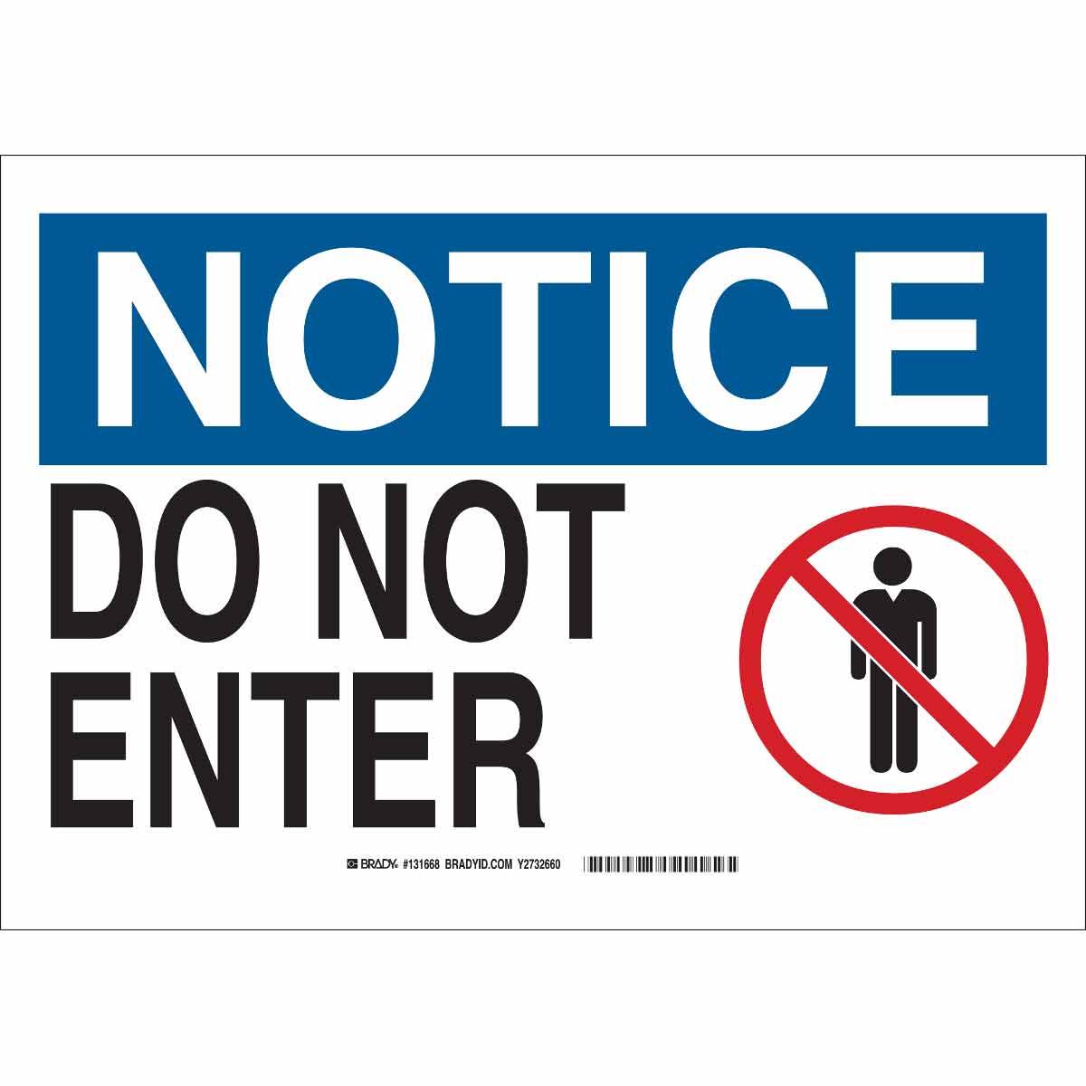 SIGN ADMITTANCE RECT 10IN 14IN B-555 AL