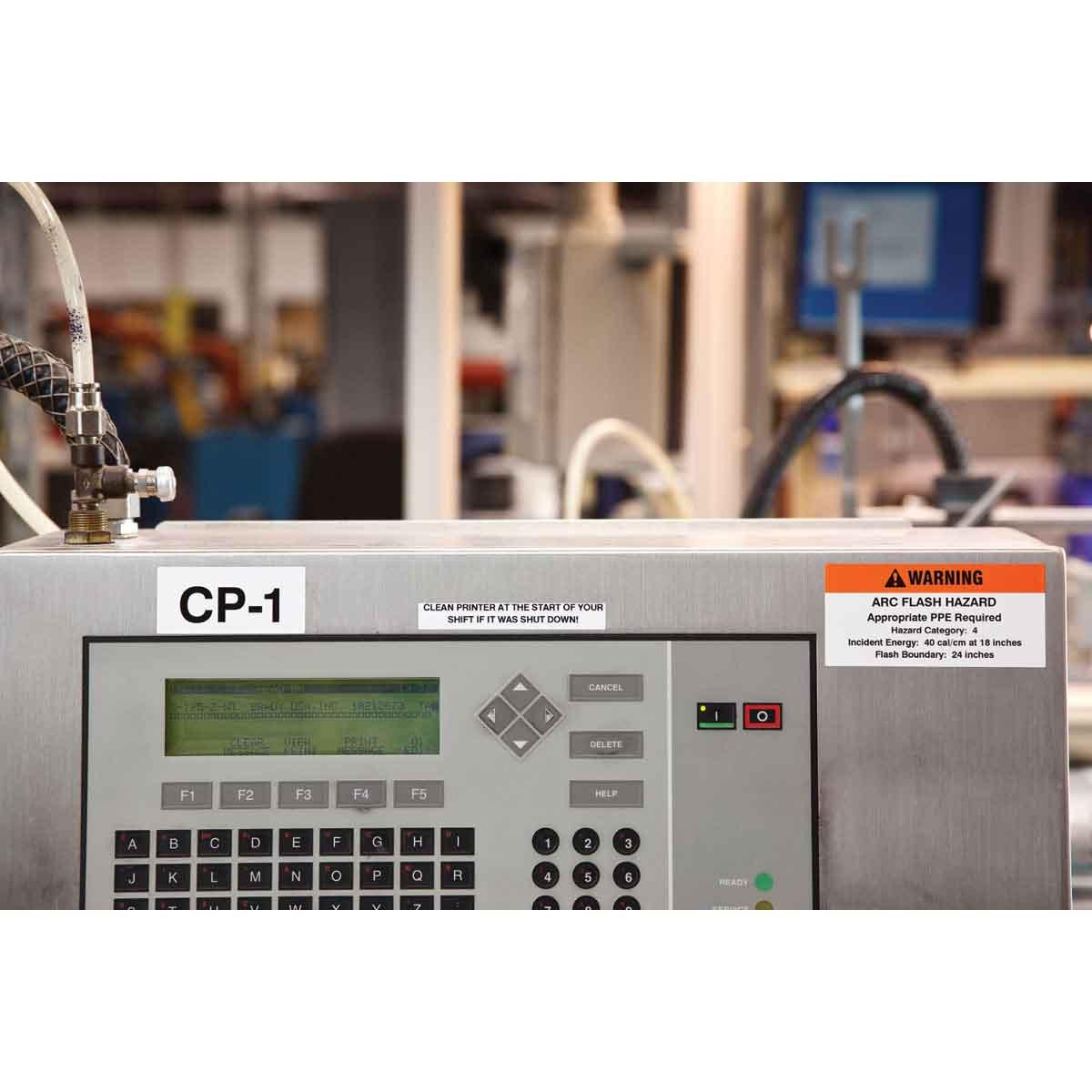 LABEL PTR 1IN 2IN BLK WHT B-489 POLYEST