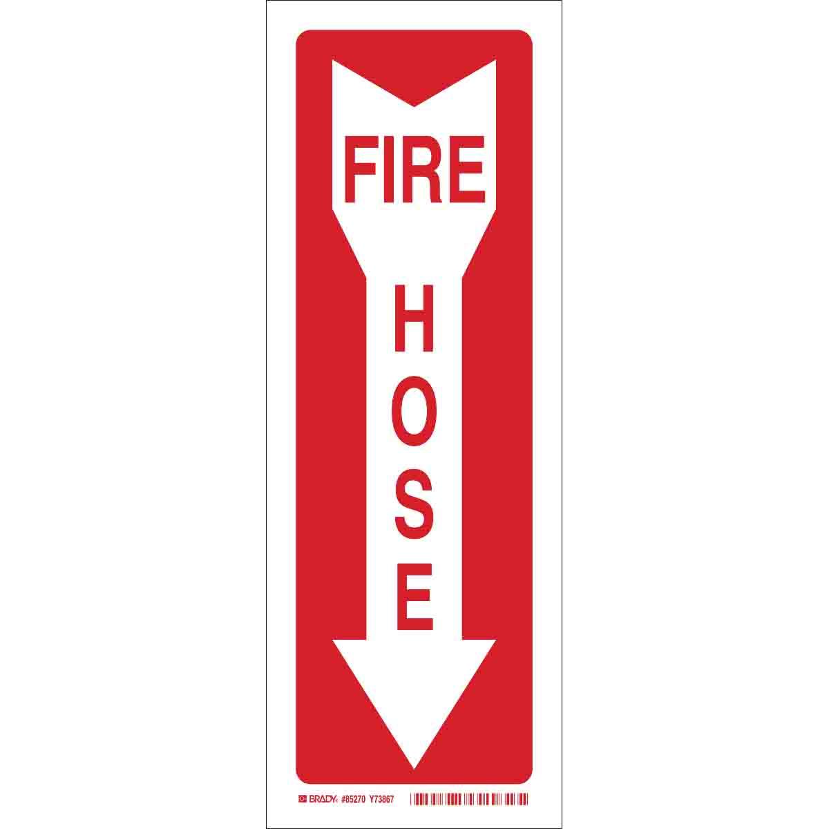 SIGN FIRE RECT 14IN 5IN WHT ON R