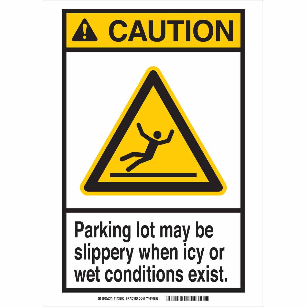 SIGN CAUT RECT 10IN 7IN BK/YEL ON WHT