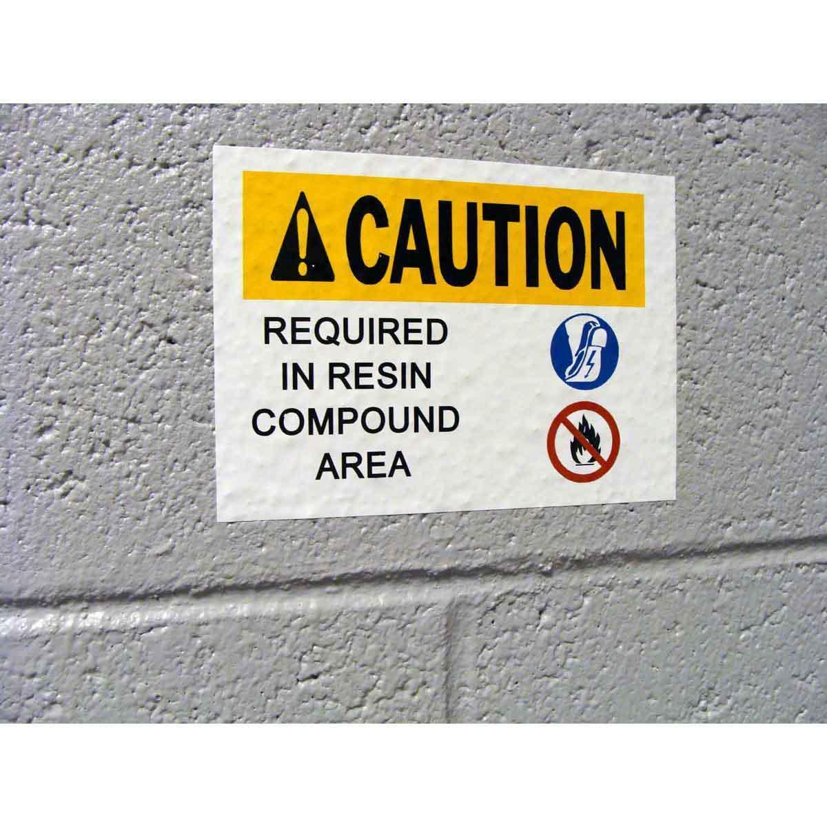 LABEL 4IN 6IN ANSI CAUT BK/YEL ON WHT