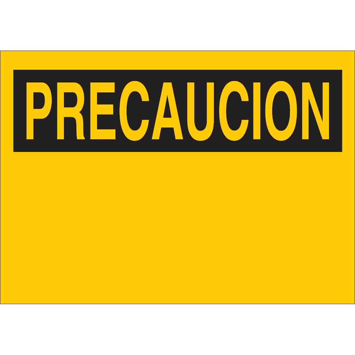 SIGN BLK PRECAUCION 7IN 10IN BK ON YEL