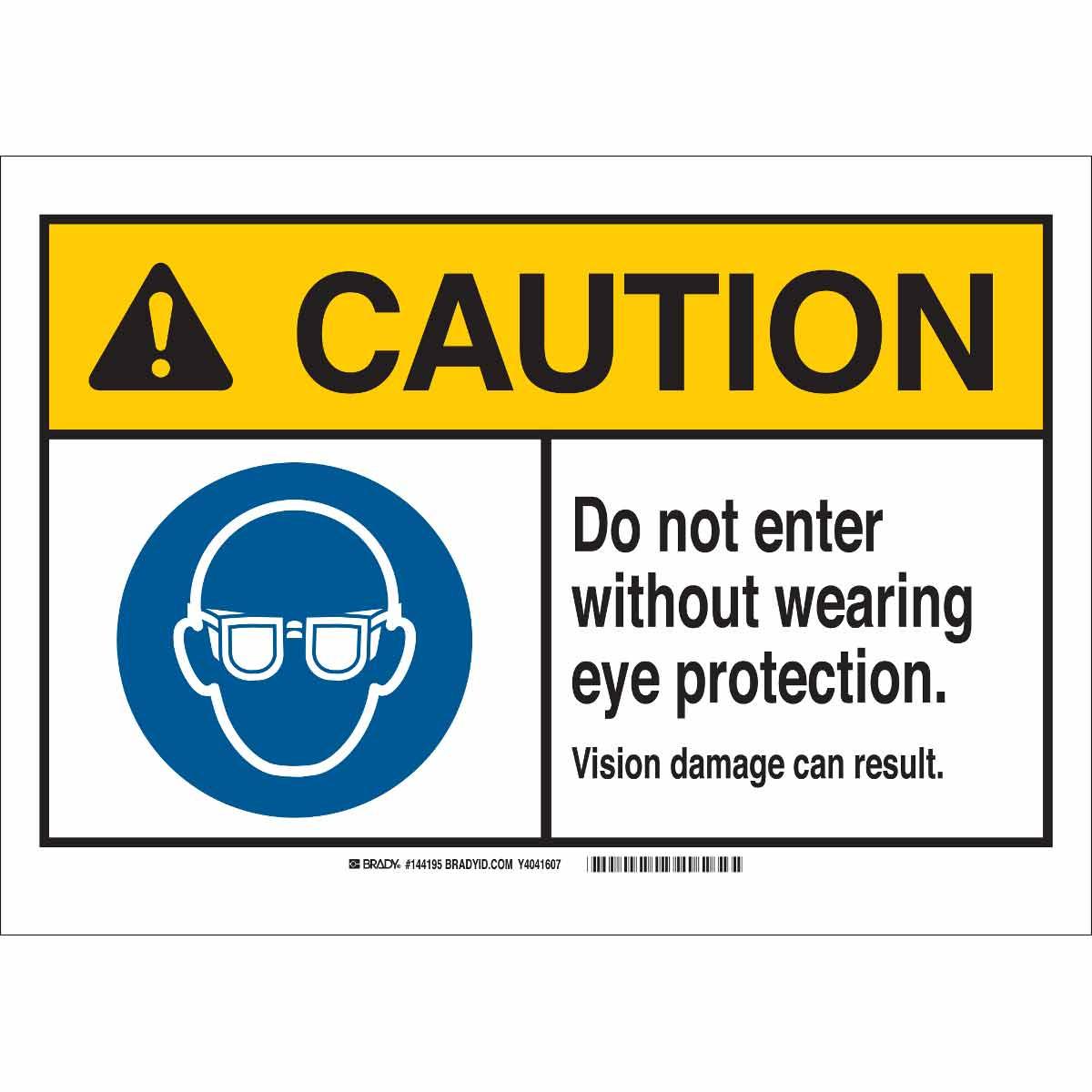 SIGN CAUT RECT 7IN 10IN BK/BL/YEL ON WHT