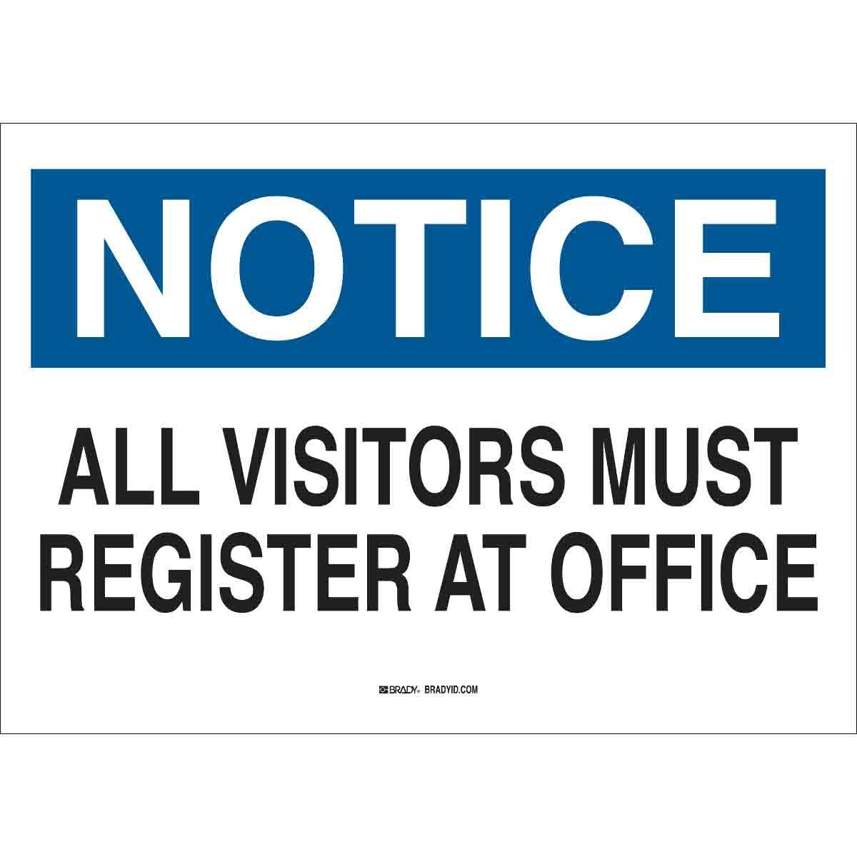 SIGN ADMITTANCE NOTICE 7IN 10IN B-555 AL