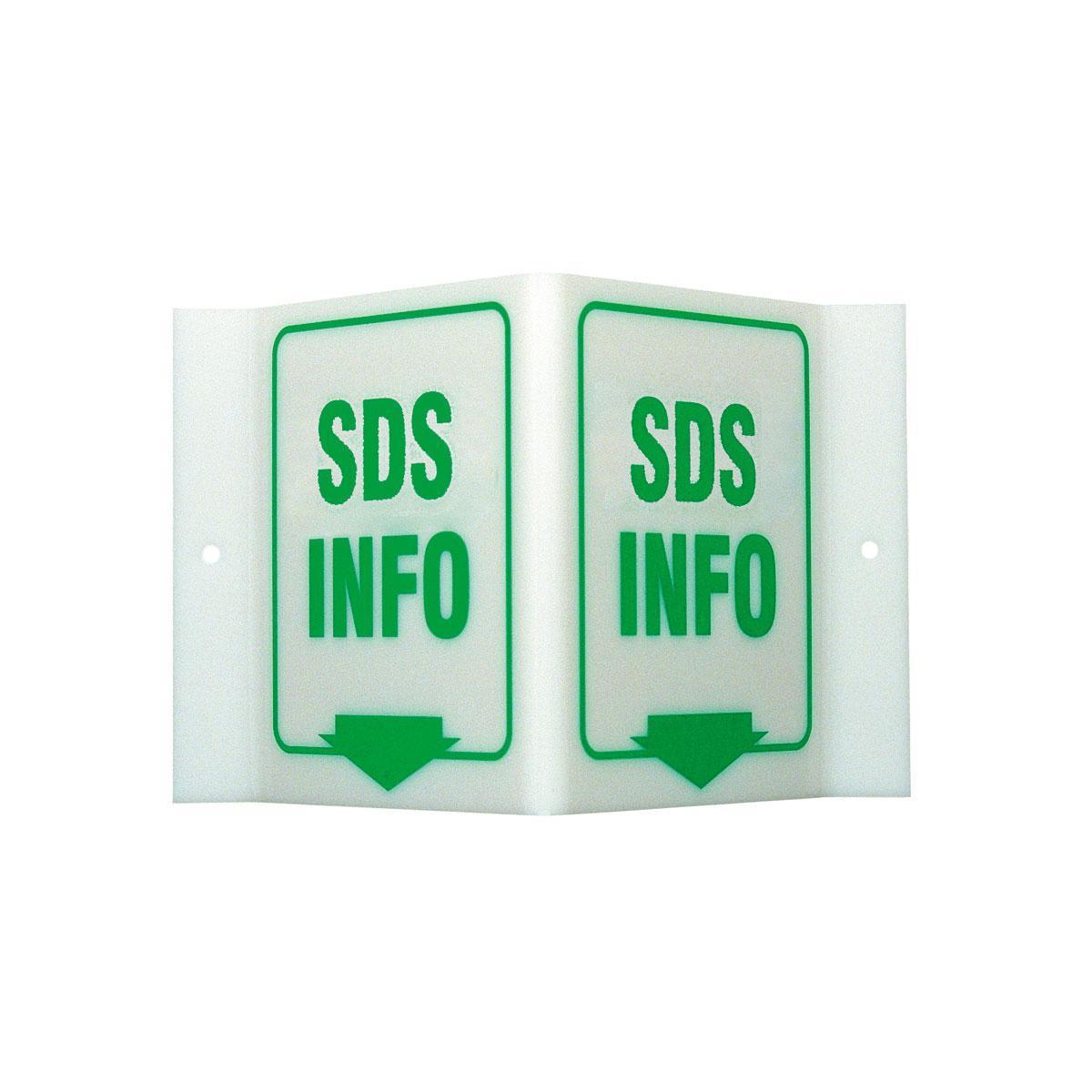 SIGN R-TO-KNOW MSDS INFO GRN ON WHT 12IN