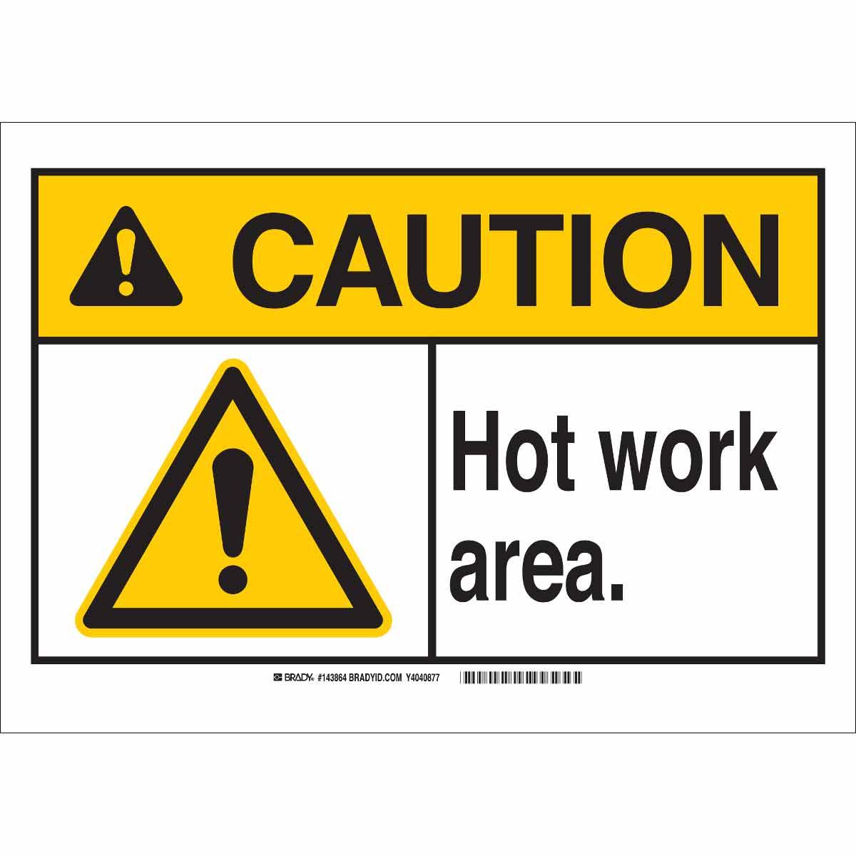 SIGN CAUT RECT 7IN 10IN BK/YEL ON WHT