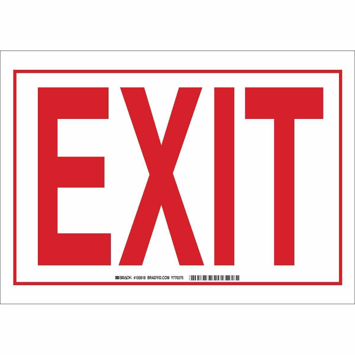 SIGN EXIT 10IN 14IN R ON WHT B-401 PS
