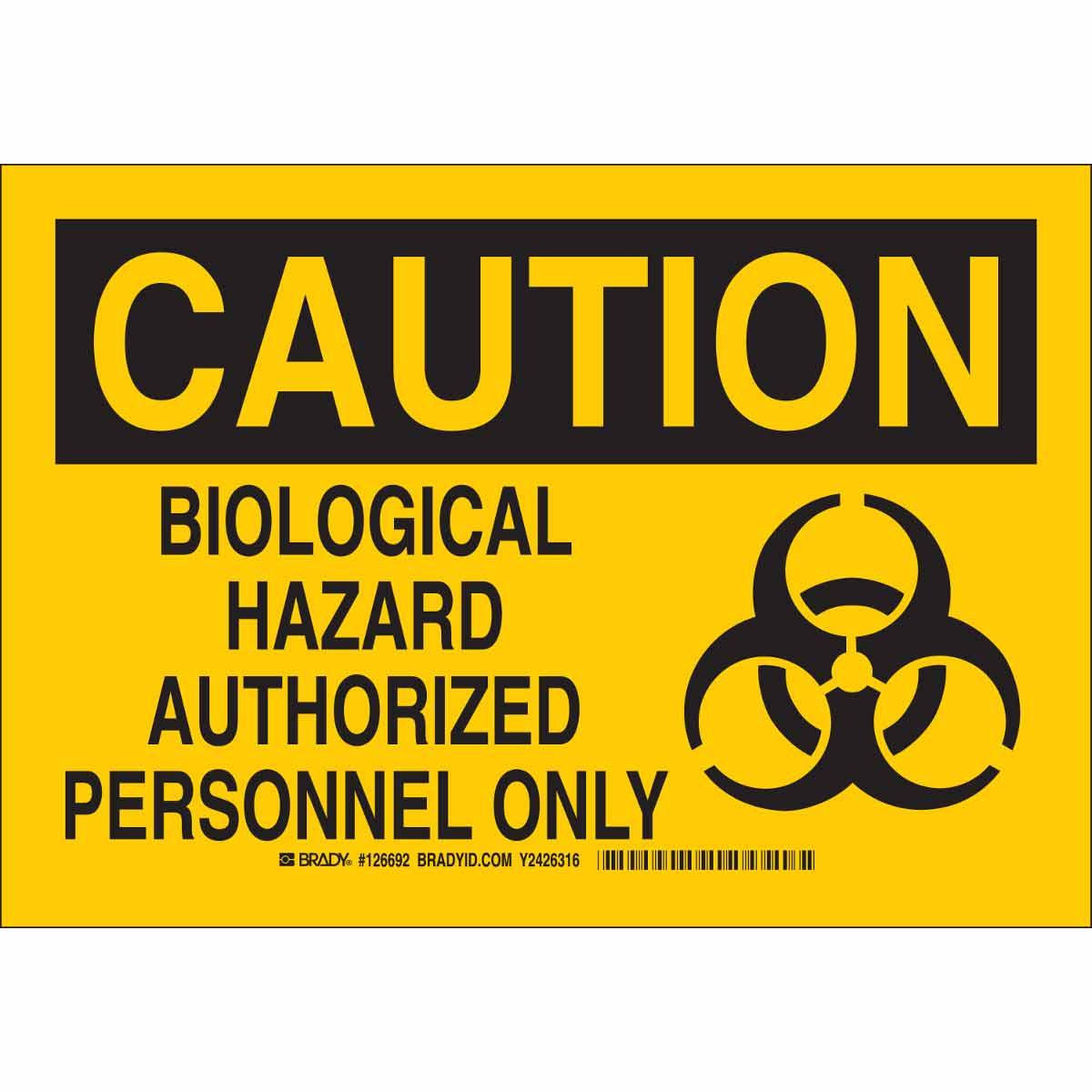 SIGN BIOHAZARD HIGH PRFM LAMINATED RECT