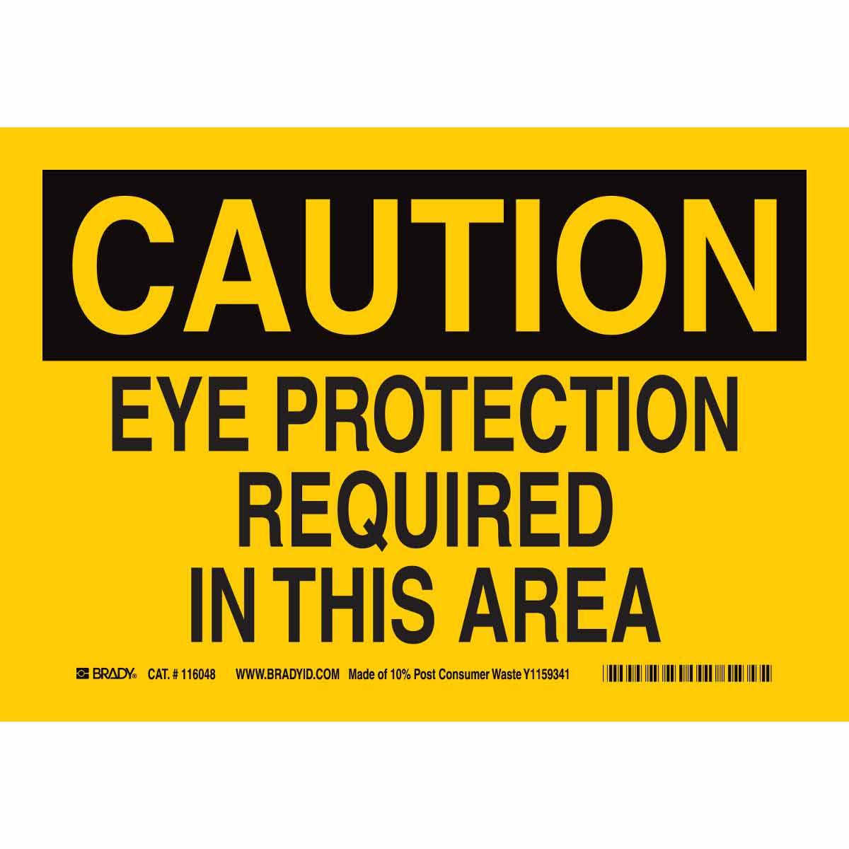 SIGN CAUT 10IN 14IN BK ON YEL B-563 PP