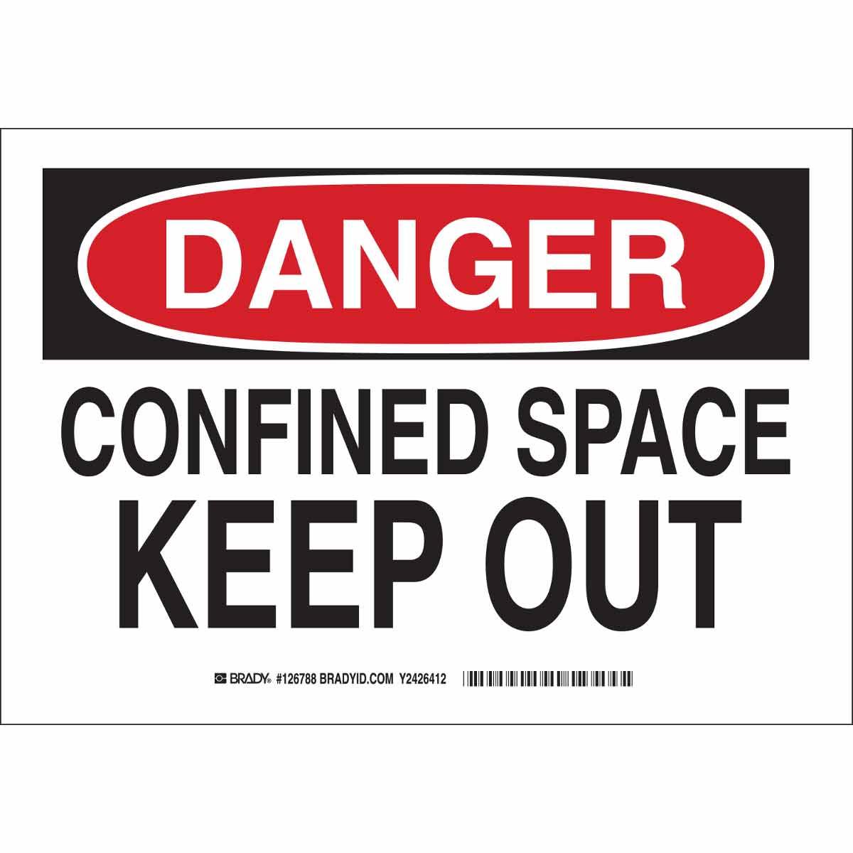 SIGN SP CONFINED DANGER 7IN 10IN SURF