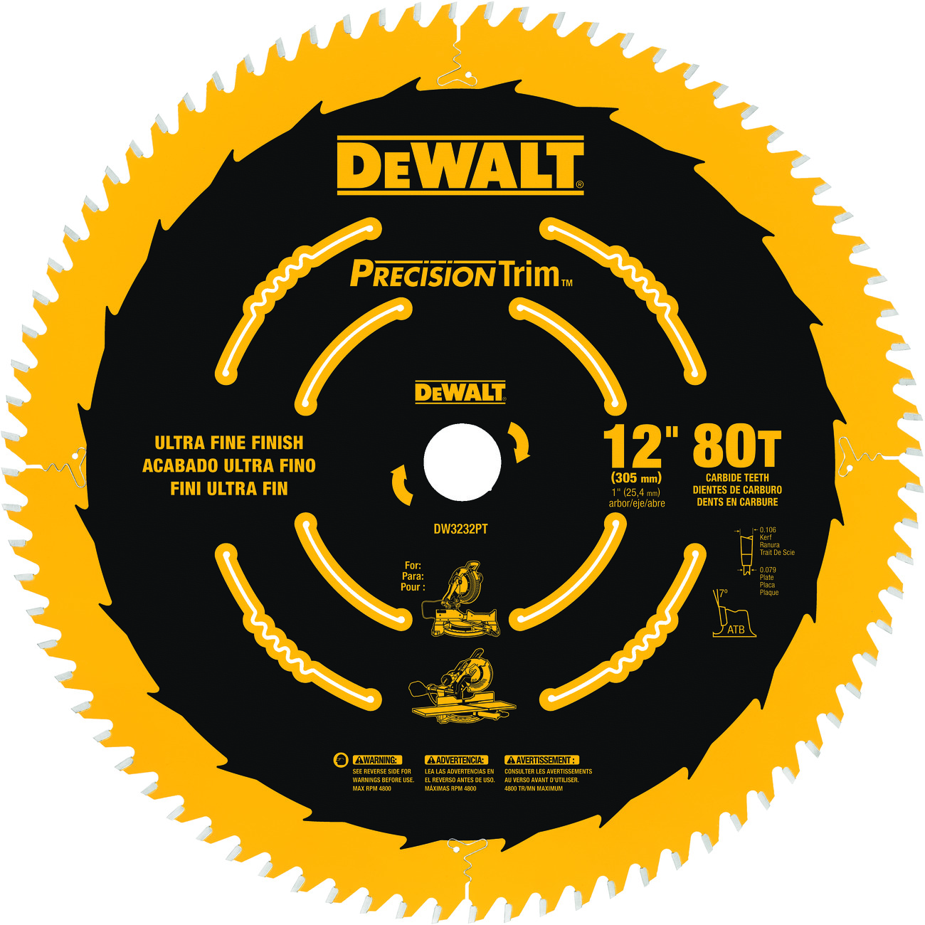 BLADE SAW CIRCULAR 12IN 0.079IN 1IN 80