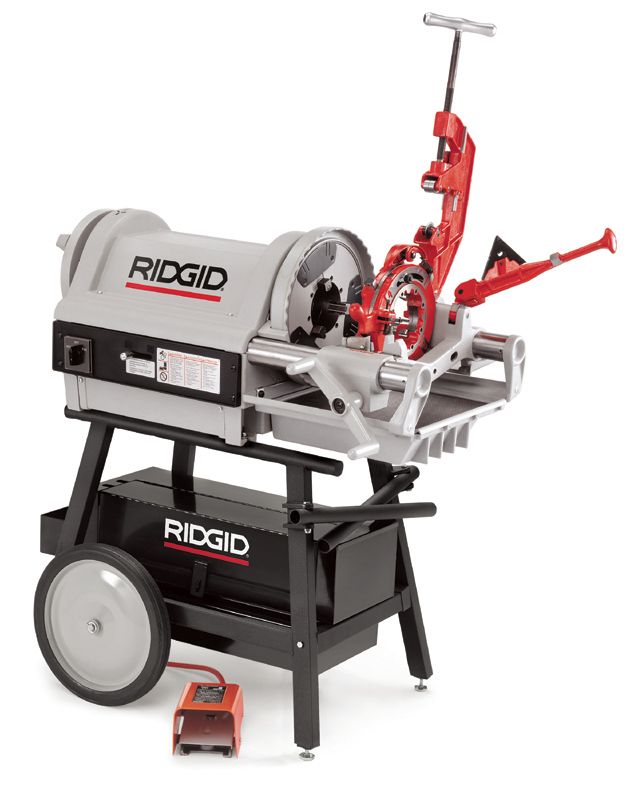 RIDGID® 26092 1224 Kit Threading Machine Kit, 1/2 to 4 in Pipe, 18-1/2 in L x 72-1/2 in W, 1/4 to 2 in Bolt, 120 VAC, 1.5 hp, 36/12 rpm Speed