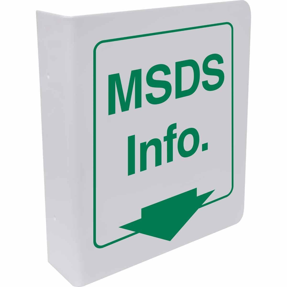 SIGN R-TO-KNOW MSDS INFO GRN ON WHT 12IN