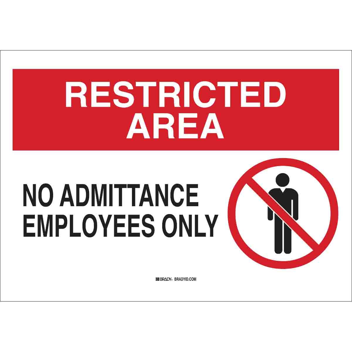 SIGN ADMITTANCE RECT 10IN 14IN B-555 AL