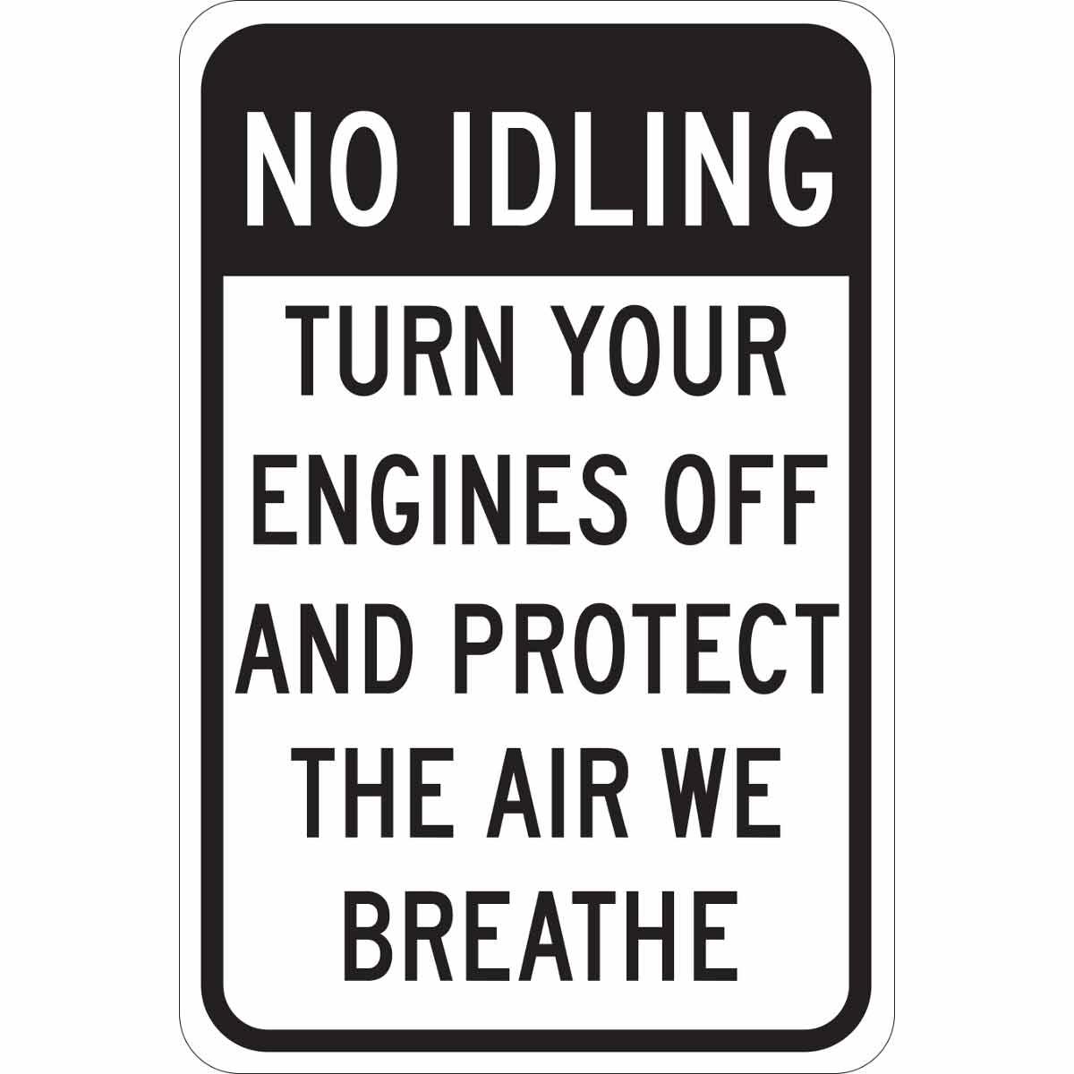 SIGN CTRL TRFC NO IDLING TEXT B-555 AL