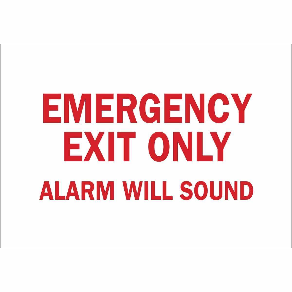 SIGN EXIT EMER 10IN 14IN R ON WHT SURF
