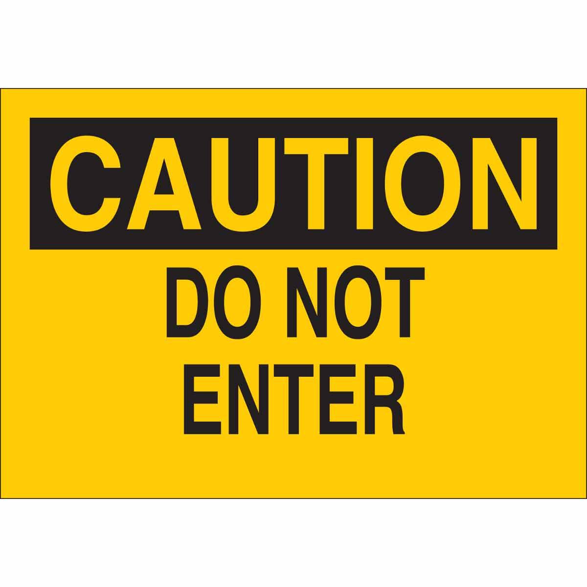 SIGN ADMITTANCE CAUT 7IN 10IN BK ON YEL