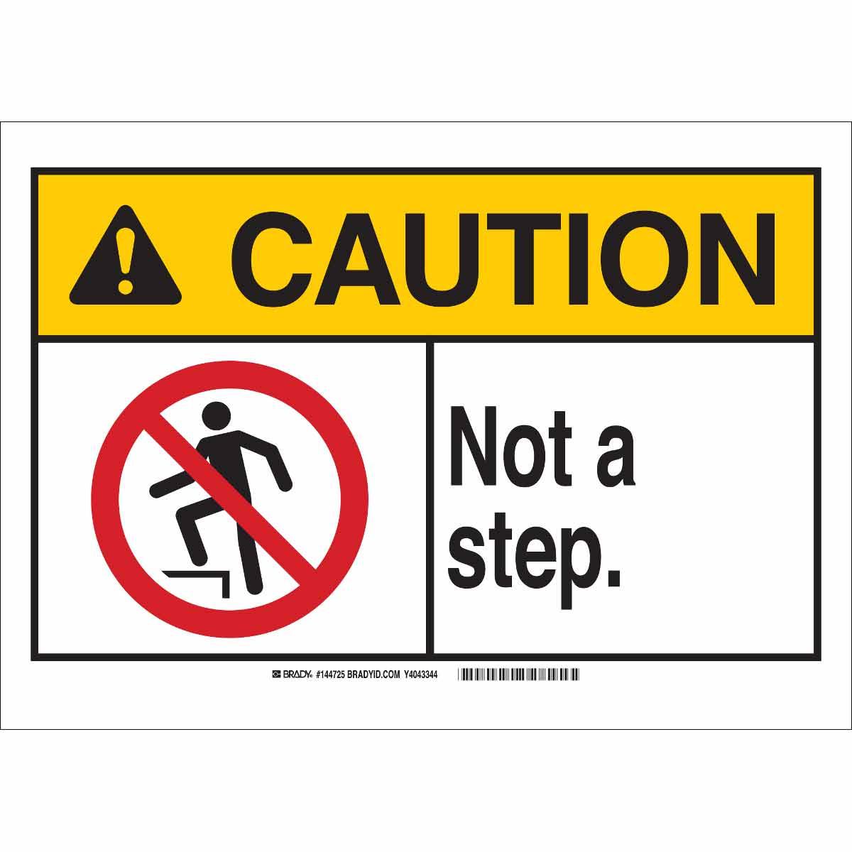 SIGN CAUT RECT 10IN 14IN BK/R/YEL ON WHT