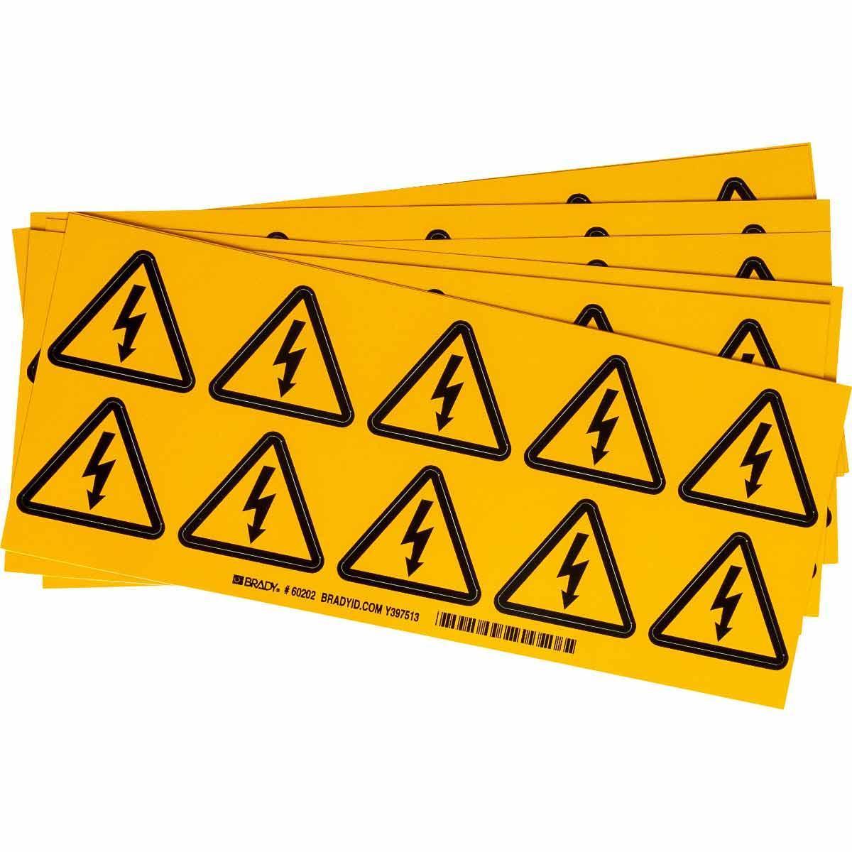 LABEL WRN 2IN BK ON YEL 10 PER CARD