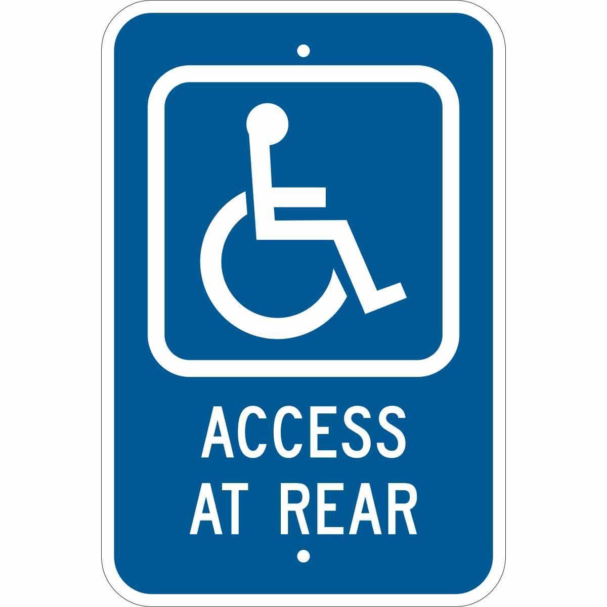 SIGN ACS BLDG AND PRKG DISABLED RECT ENG