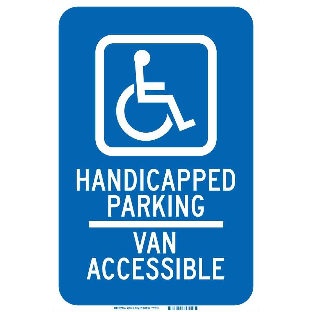SIGN PRKG HANDICAPPED NON-ADH RECT 18IN