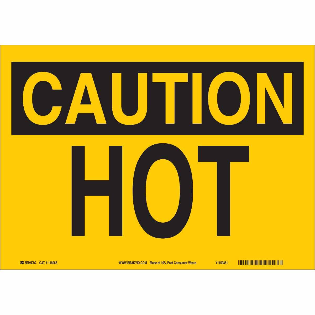 SIGN CAUT CAUT 7IN 10IN BK ON YEL SURF