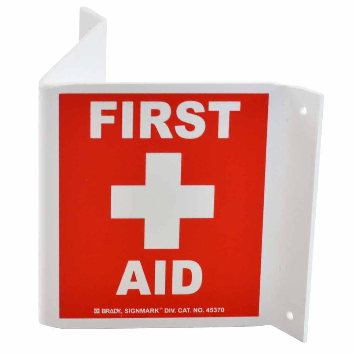 SIGN AID FIRST 12IN 9IN R ON GLOW