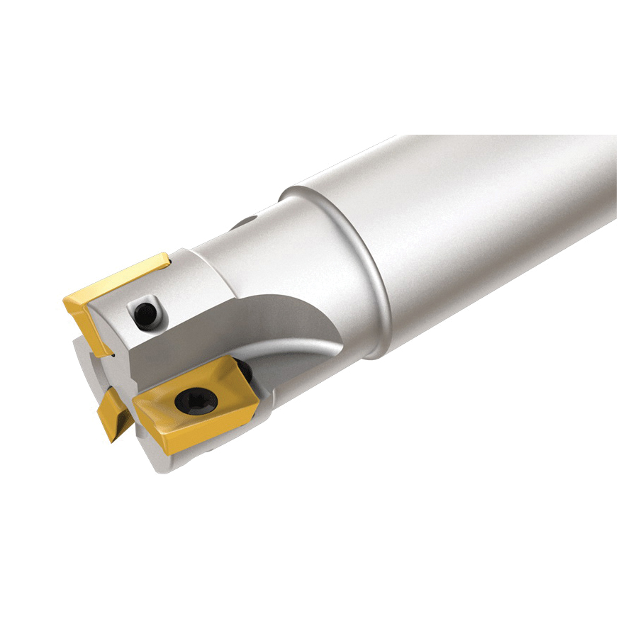 Iscar 3101949 HELI2000 Indexable End Mill, ANSI Code: HM90 E90A-D.75-3-W.75, 3/4 in Dia Cutting, Weldon Shank, 90 deg Lead Angle, 0.394 in Max Depth of Cut