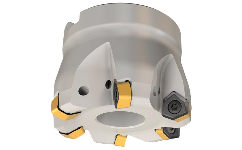 Iscar 3105552 FF FWX Fast Feed Face Mill, 1.11 in Dia Cutting, 1/2 in Dia Shank, 1-1/4 in OAL, 0.5 in Dia Arbor Hole, 17 deg Lead Angle, Yes