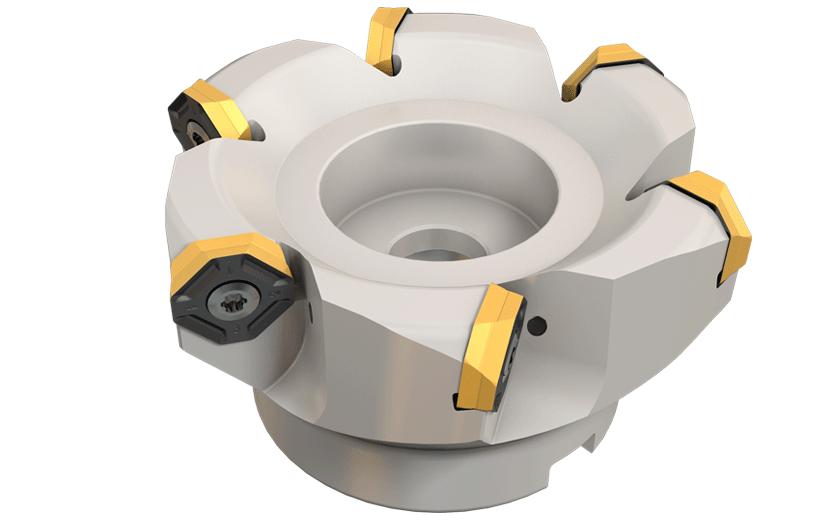 Iscar 3106553 IQ845 FSY R07 Face Mill, 5 in Dia Cutting, 1.5 in Dia Shank, 2 in OAL, 1.5 in Dia Arbor Hole, 50 deg Lead Angle, Yes