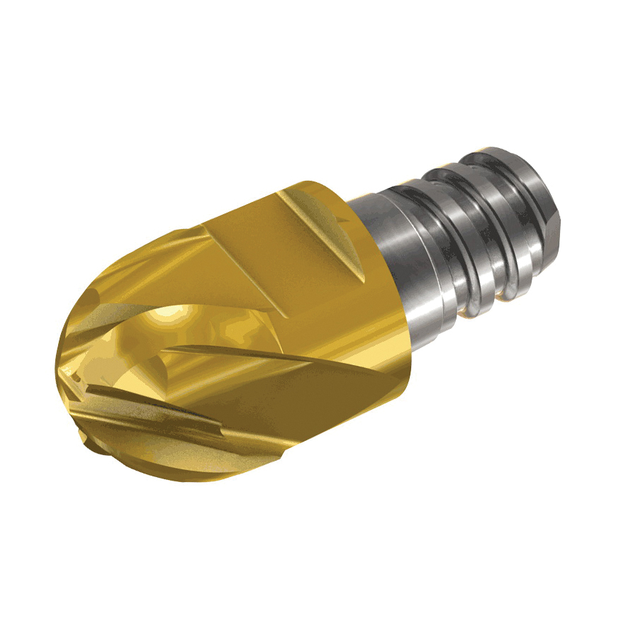 Iscar 5621327 MULTI-MASTER Interchangeable Milling Head, ANSI Code: MM EB.500A37-4T08 IC908, MM EB Milling Tip Style, Ball Nose Milling Tip, Solid Carbide, 0.249 in Corner Radius, Manufacturer's Grade: IC908, 4 Flutes, Material Grade: H, K, M, P, S