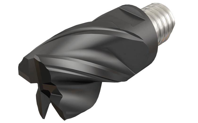 Iscar 5622615 MM EC-CF Interchangeable End Mill Head, MM EC-CF Milling Tip Style, Solid Carbide, (4) Flutes