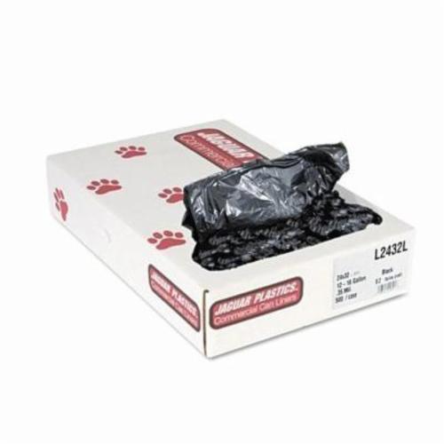 Jaguar Plastics® JAG L2432L Commercial Industrial Strength Light Grade Linear Low Density Can Liner, 15 gal Capacity, 32 in L x 24 in W x 0.4 mil THK, Polyethylene, Black