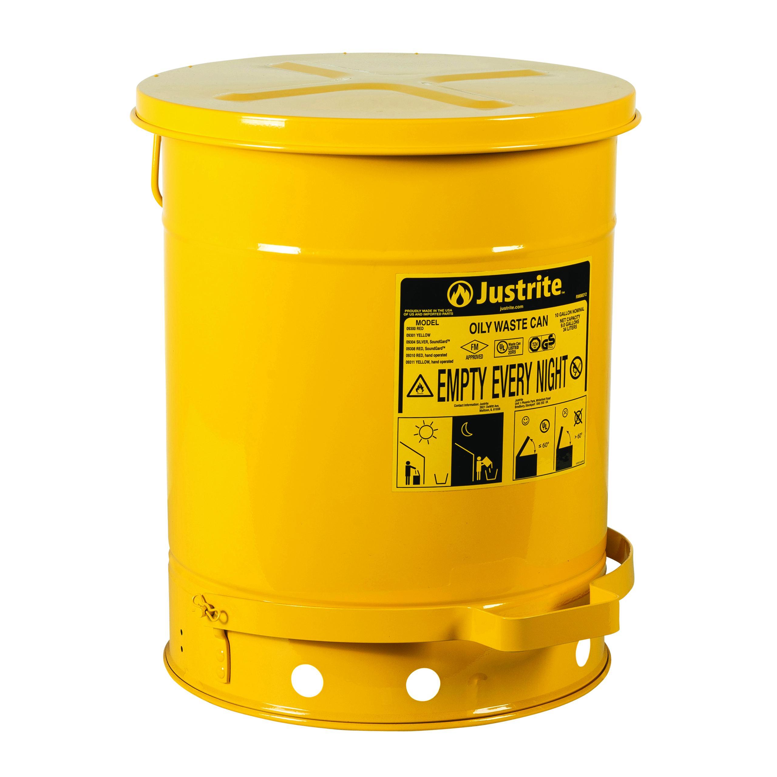 CANW OILY 10GAL 18-1/4IN STL YEL