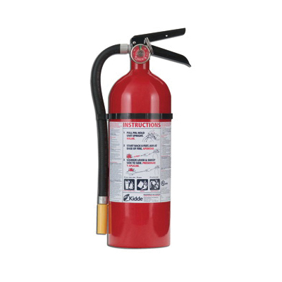 Kidde® 466112 Multi-Purpose Rechargeable Fire Extinguisher With Wall Hook, Dry Chemical Extinguisher, Class: A/B/C, UL Rating: 3-A:40-B:C, Extinguishing Agent: Monoammonium Phosphate