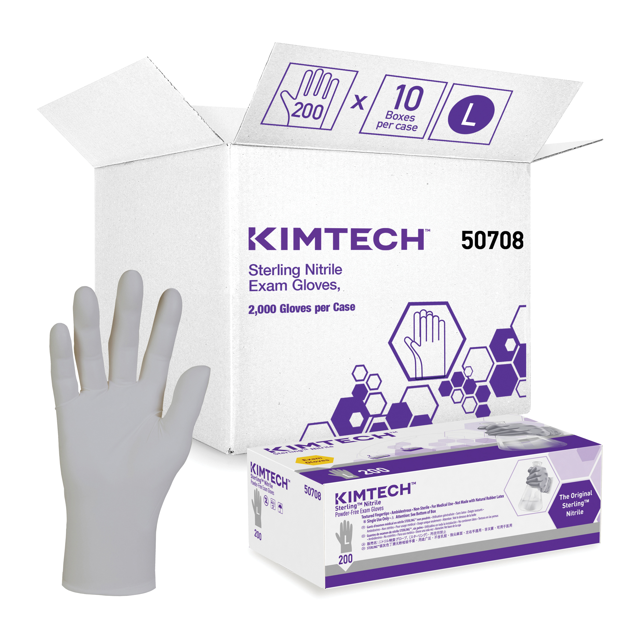 GLOVES DISPOSABLE L NITRILE GRA 9-1/2IN