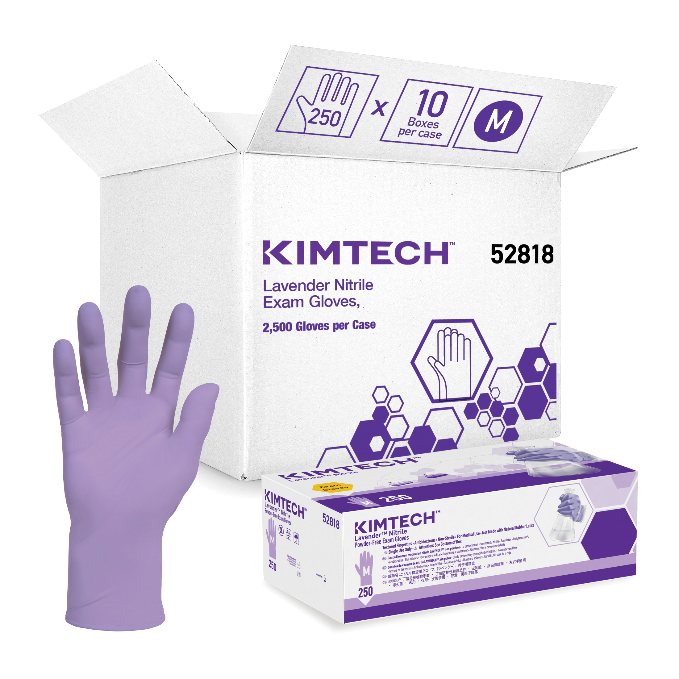 GLOVES DISPOSABLE M NITRILE LAVENDER
