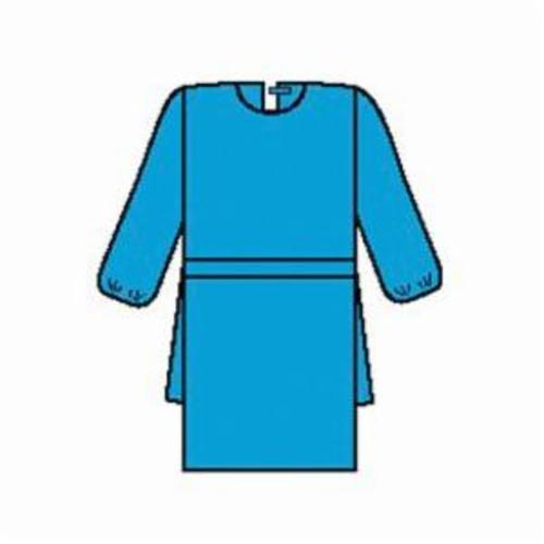 Kimberly-Clark* 69981 Control KC200 Isolation Gown, L, Blue, 3-Layer SMS Fabric, 46 in L, Elastic Wrist Cuff