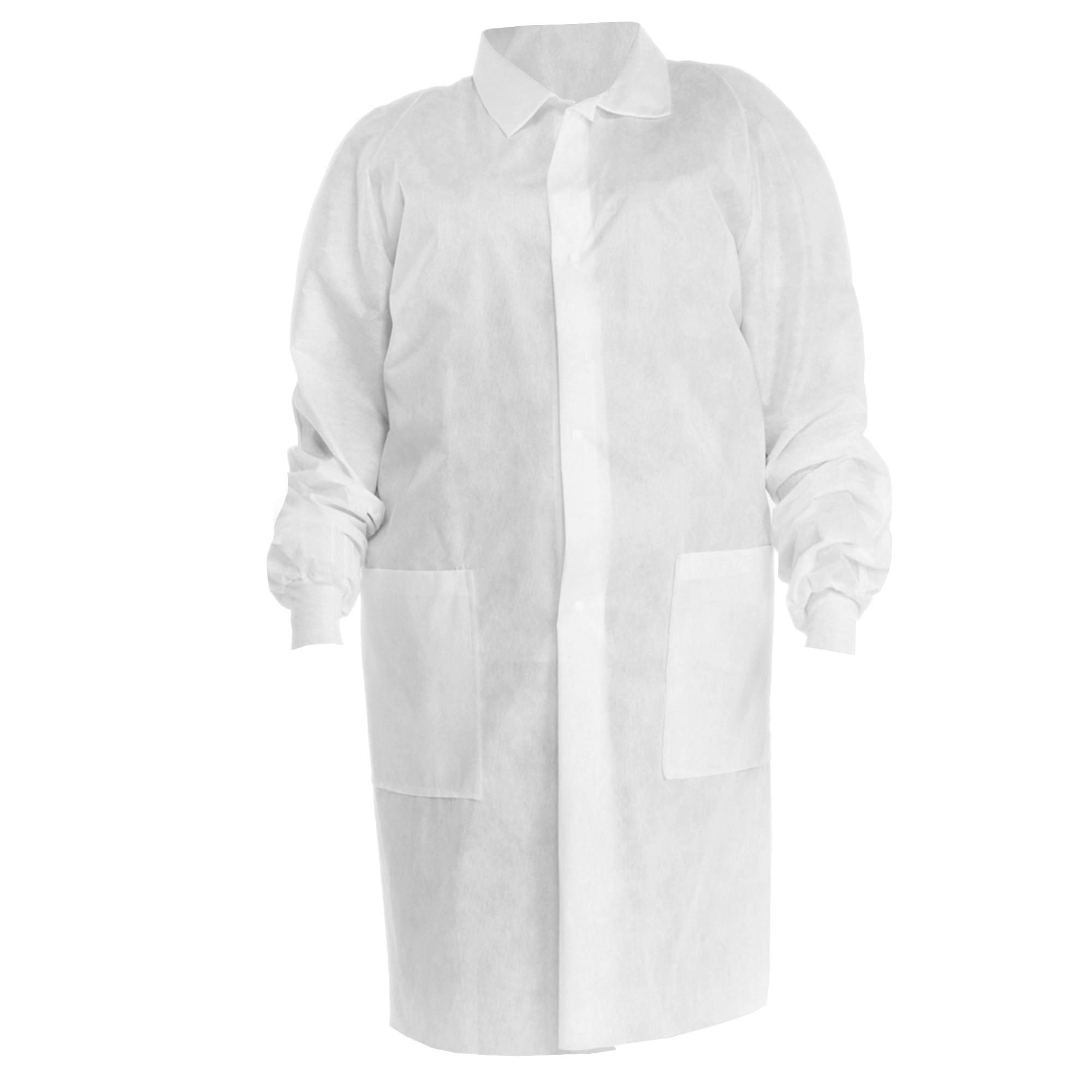 COAT LAB UNISEX 2XL WHT 3-LYR SMS FABRIC
