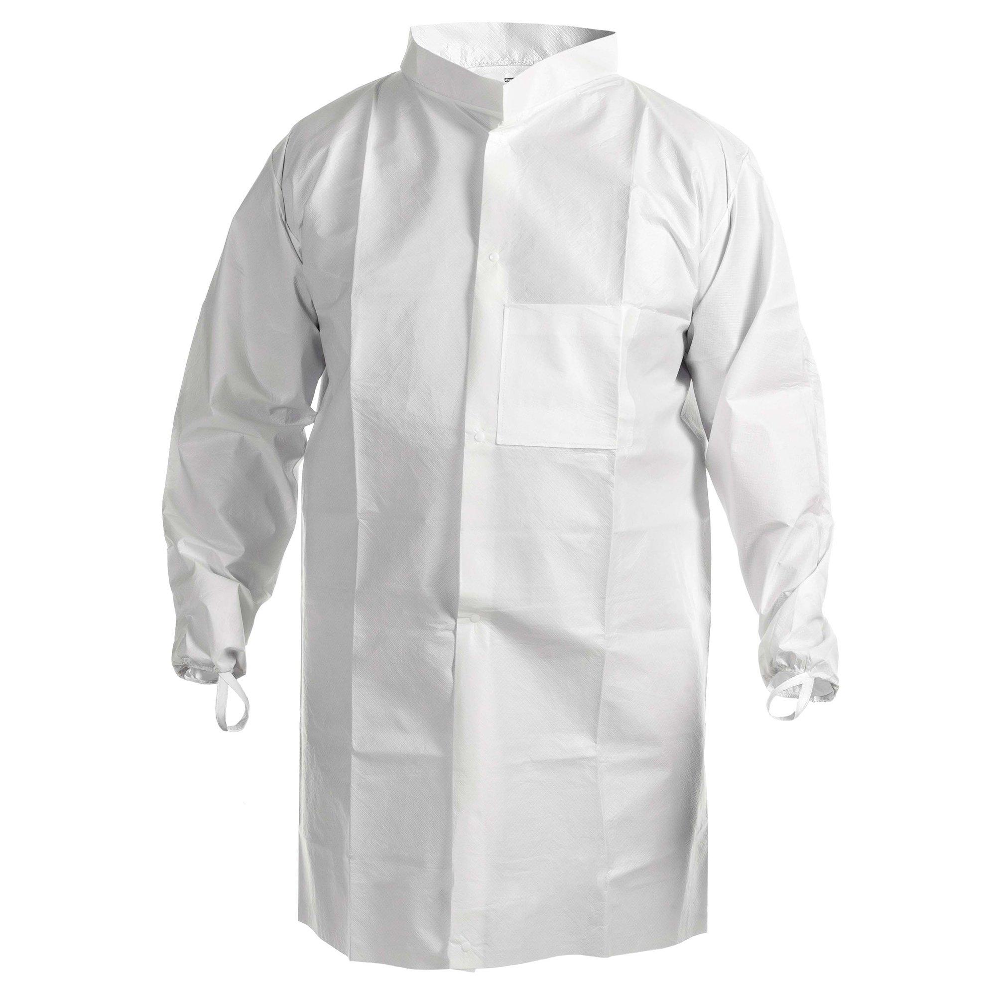 Kimtech* 47651 A7 Cleanroom Lab Coat With Thumb Loops, S, White, Barrier Fabric, Specifications Met: ASTM F1670