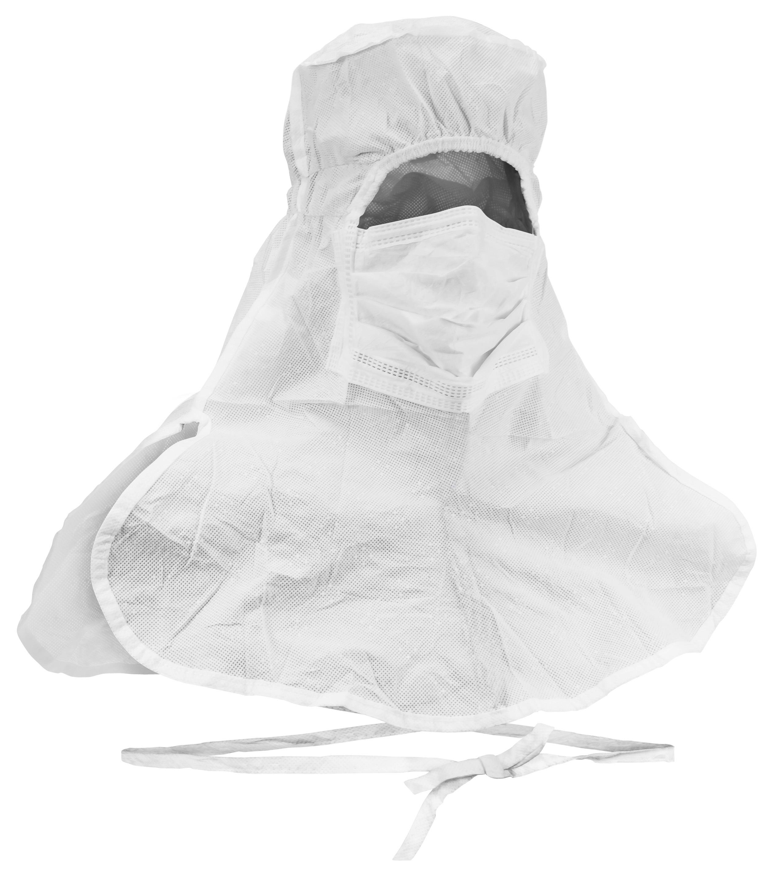 Kimtech* 49828 A5 Integrated Hood and Mask, Universal, White, Elastic Closure
