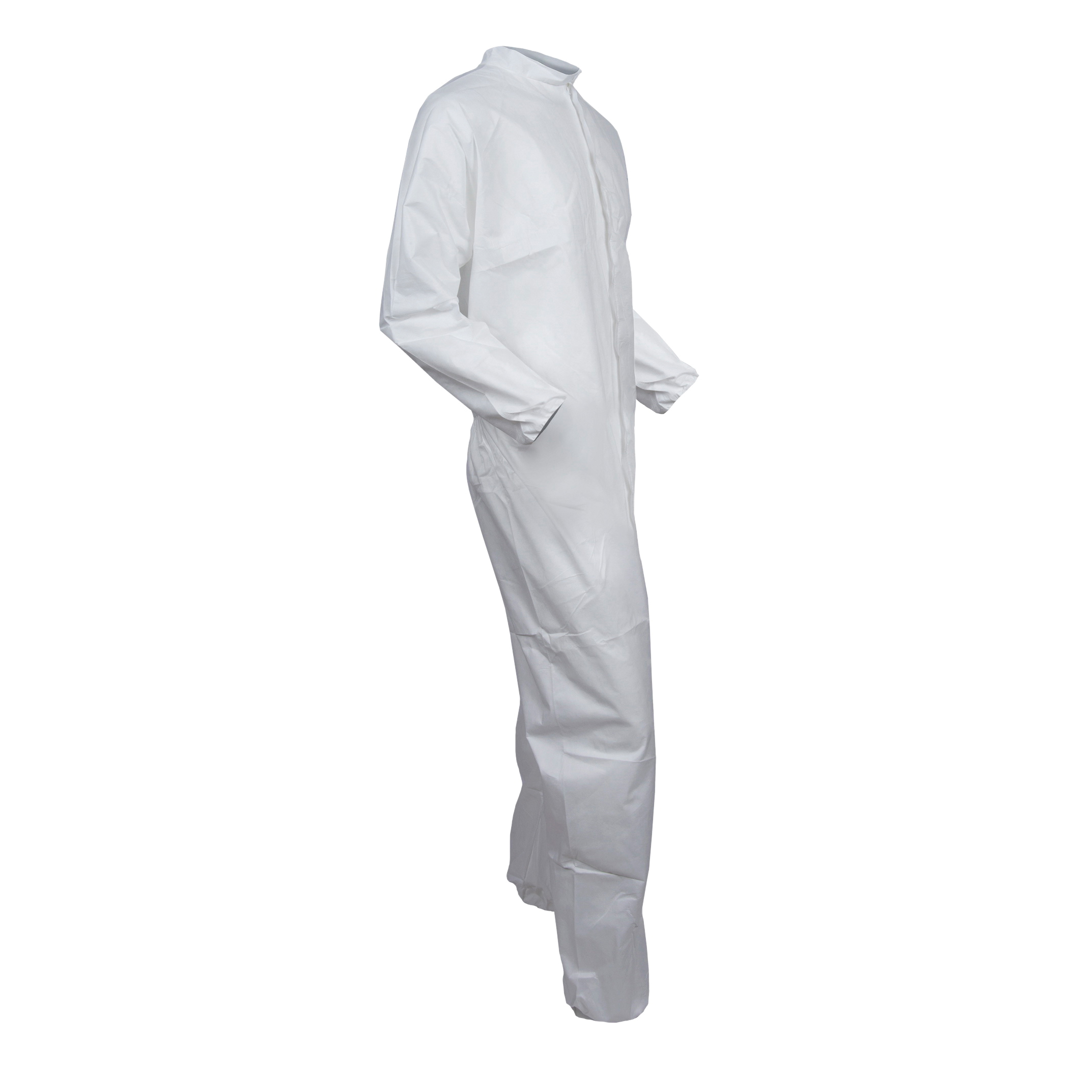 COVERALL DISPOSABLE UNISEX L WHT 25IN