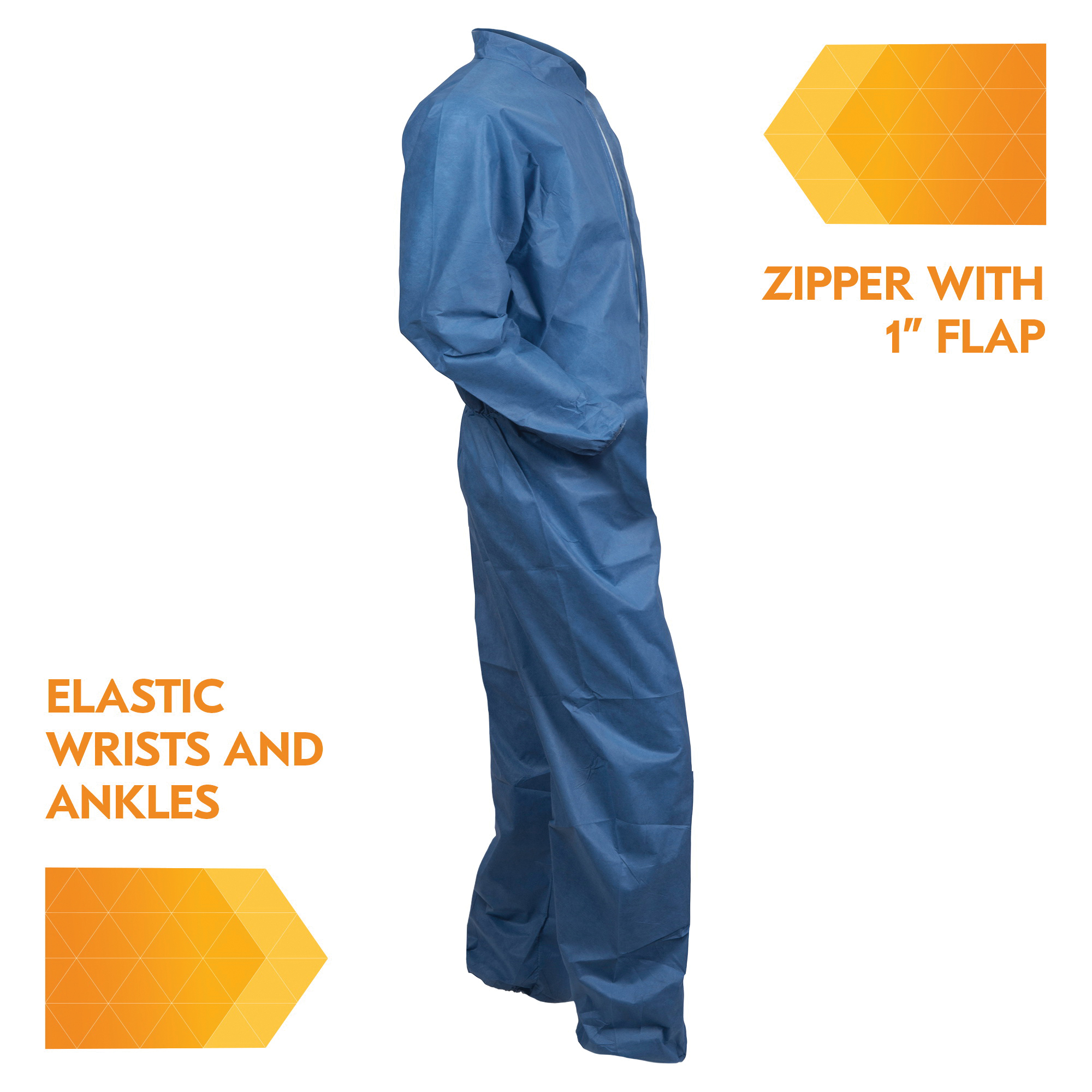 COVERALL DISPOSABLE XL BL DENIM 29-3/4IN
