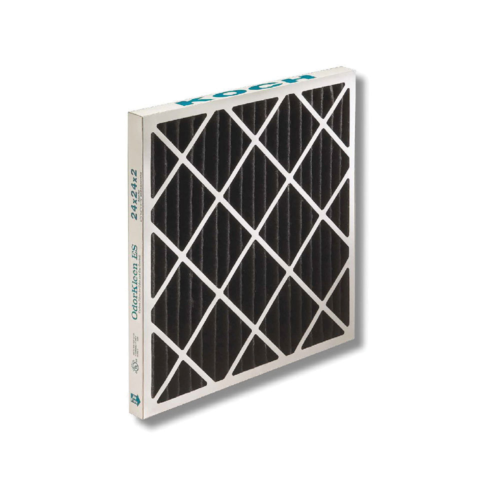 Koch Filter® 102-790-017 OdorKleen ES™ Extended Surface Carbon Air Filter, 25 in H x 16 in W x 2 in D, MERV 8 MERV, 120 deg F, Domestic