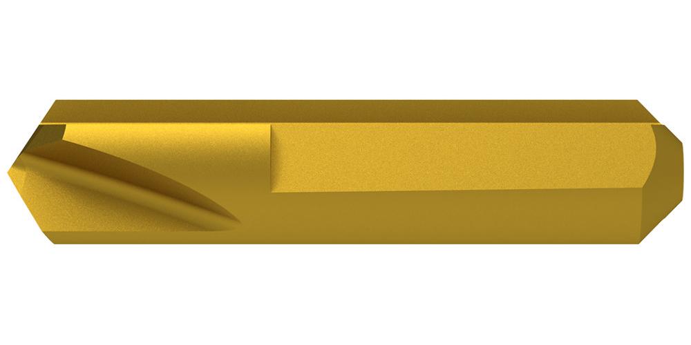 Komet 1086201600 KUB Centron Type ZP Center Drill, 0.6299 in Dia, 120 deg Point, (2) Flutes, 0.6299 in Dia Shank, 1.9685 in OAL, TiN