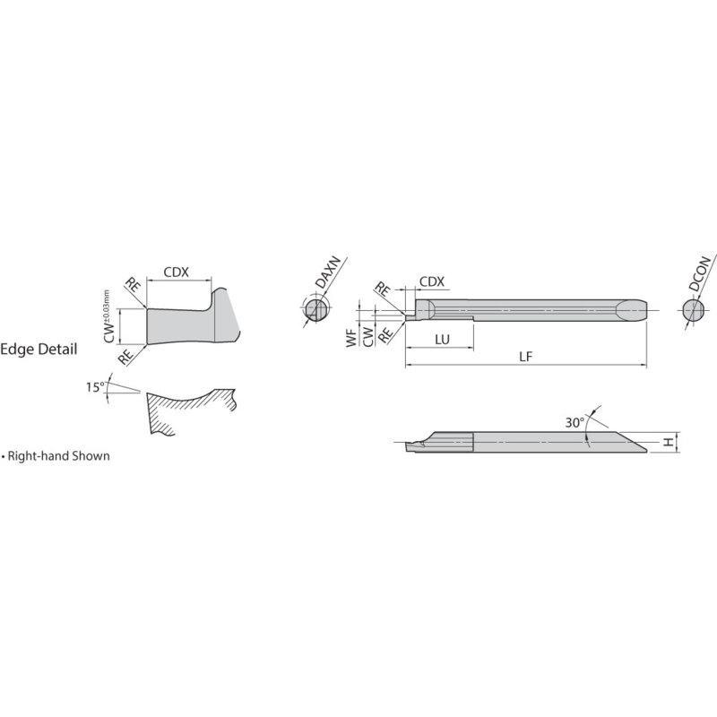 BAR MICRO FACE GRVG EZB 1.5MM RH 45MM